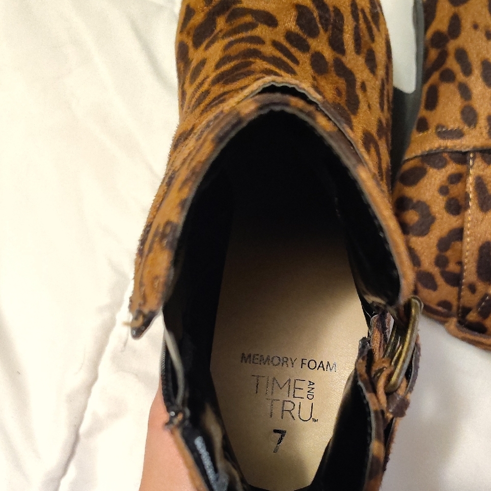 Time and Tru Brown Leopard Ankle Booties - Picture 4 of 4